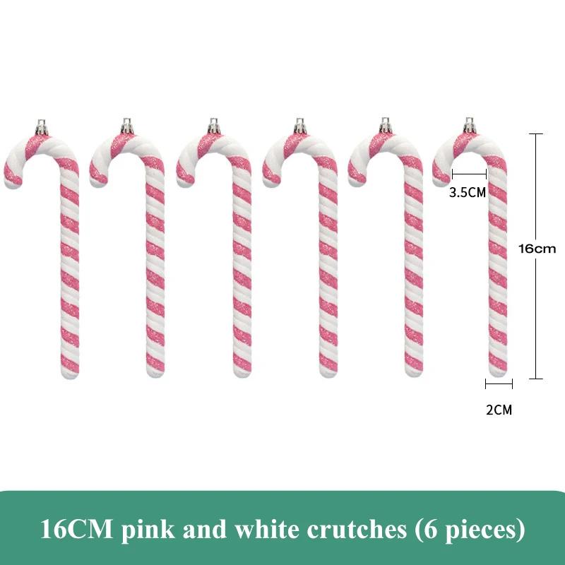 

16-43 см рождественский розовый орнамент танцевальная трость розовая конфета реквизит фото свадебная рождественская елка конфета трость подвеска 4 pieces
