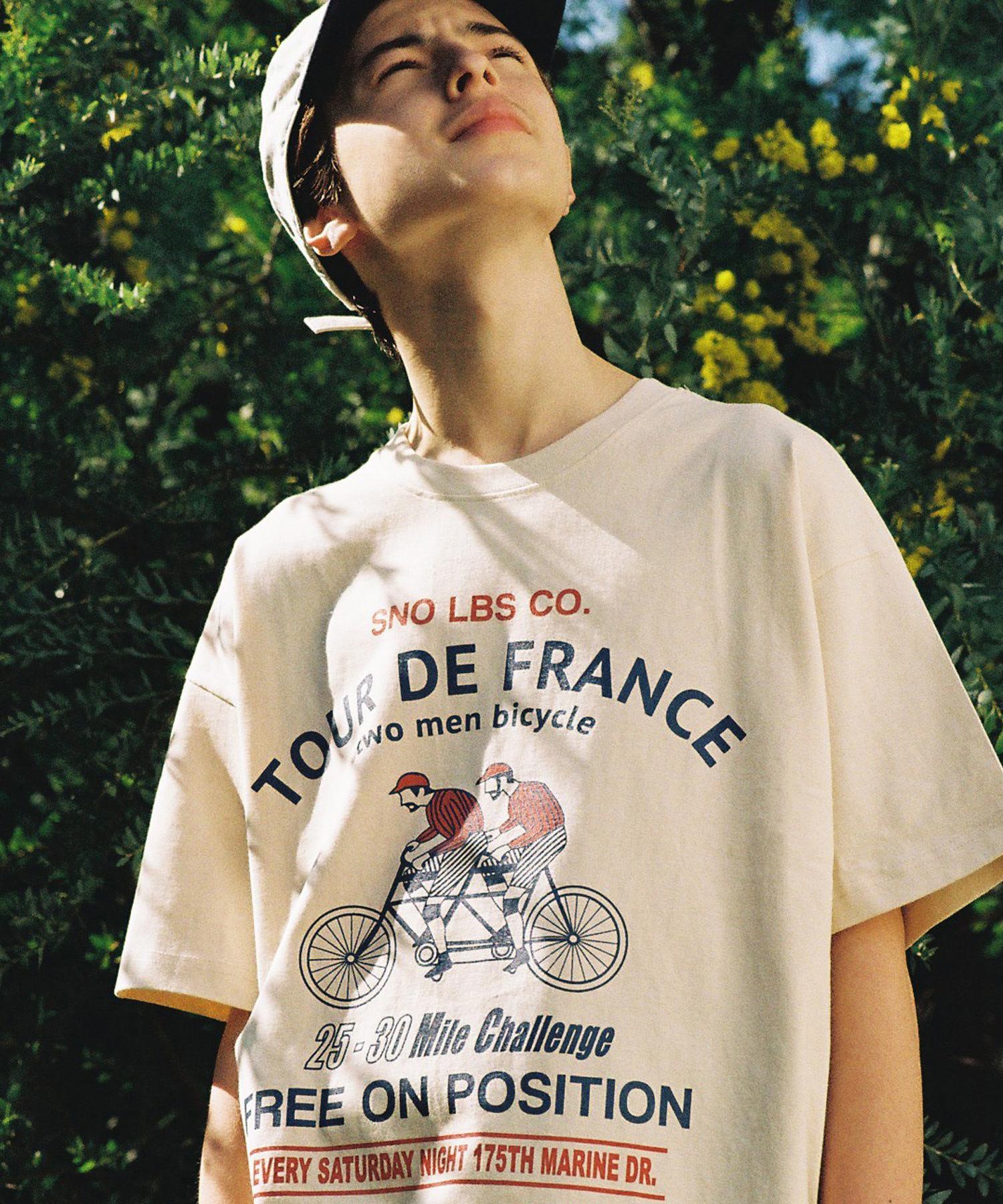 Konnichiwa Bonjour 90 Club Tee (Bicycle/Beige) 2 Medium