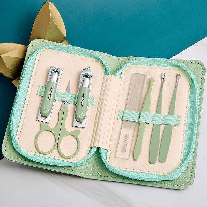 9-Piece Stainless Steel Nail Clippers & Manicure Set with Scissors and Cuticle Pusher