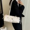 Pleated French Stick Handbag Plaid Cloth Underarm Bags Fashion Bow Shoulder Bag Daily
