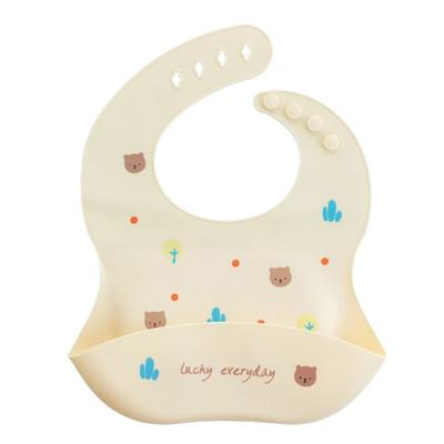 Elicoco Silicone Bib, 2 Pieces, 1 Piece, Popcorn Bear