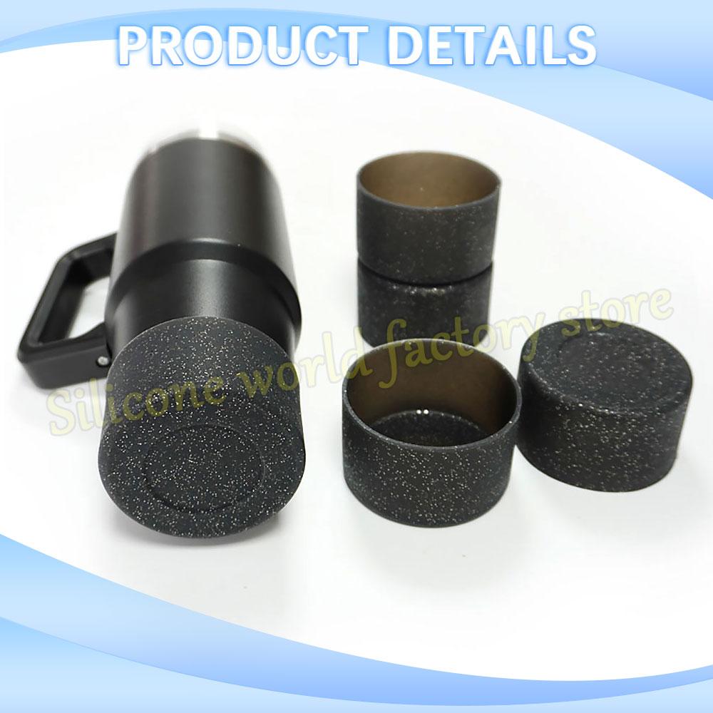 SW 7.5CM Glitter Silicone Cup Bottom Cover For Stanley 40oz/30oz Tumbler Anti-Slip Silicone Boot Sleeve 75MM Water Bottle Covers