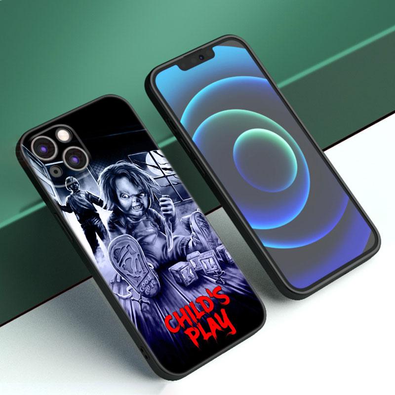 

Чехол для телефона с изображением куклы Чаки из фильма ужасов для Apple iPhone 12 13 Mini 11 14 15 Pro Max 7 8 + X XR XS SE 2020 2022, черный силиконовый чехол iPhone 12 Pro