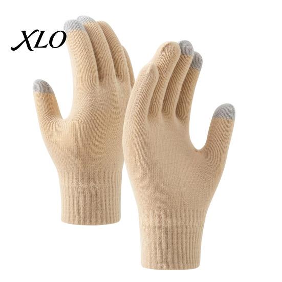 Cold Weather Cycling Gloves Knitted Touchscreen for Women Men, Winter Warm Five Finger Gloves, Protection Office Thermal Texting Driving And