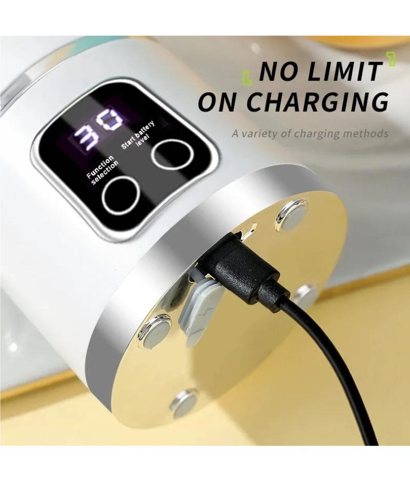 Nowy Domowy Elektryczny Wyciskacz do Soku MINI Kruszony Lód Mocny Silnik 450ML Duża Pojemność Cyfrowy Wyświetlacz Kubek na Sok