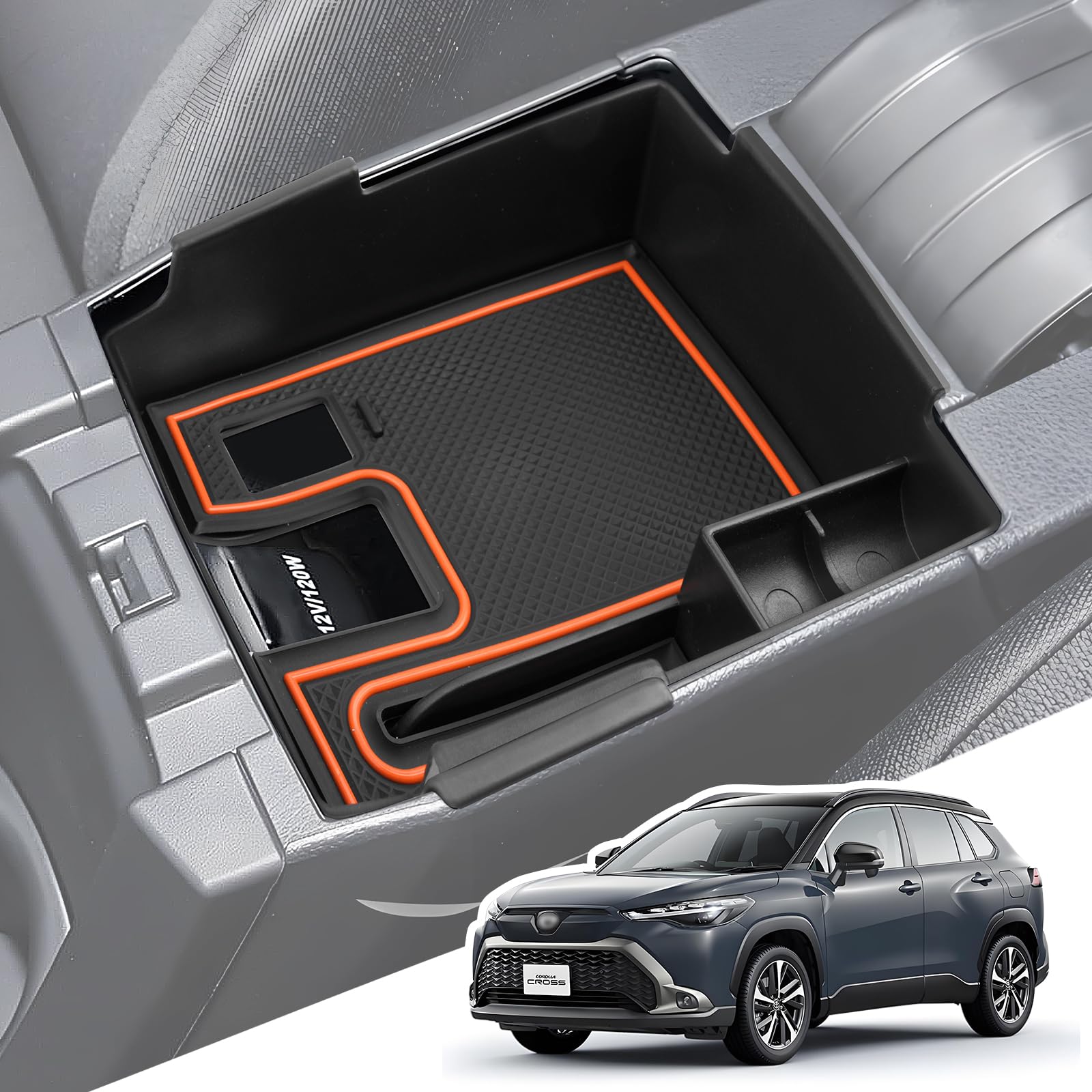 

LANGBEAN Консольный бокс для Toyota New Corolla Cross Corolla Touring Консольный бокс Лоток Ящик для хранения Детали интерьера Кастомные детали Аксессуары для Corolla Маленький оранжевый