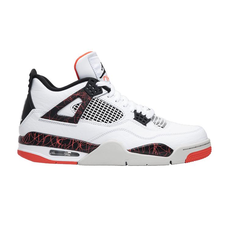 Air Jordan 4 Retro Pale Citron Herren Sneaker Weiß Schwarz Leuchtendes Karmesinrot 308497-116 44 white
