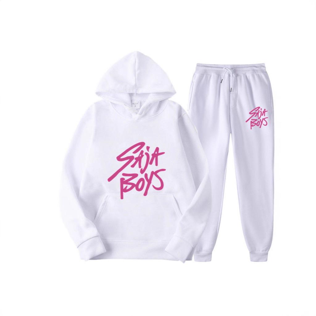 New Saja Boys Sweater Two-piece Men's and Women's Fleece Hoodie Set
