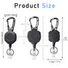 Alloy Retractable Key Reel Black Wire Rope Holder Portable Carabiner Clip  Outdoor Backpack Use