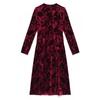 Mother Plus Size Autumn Velvet Dress Mid-length Slim Long-sleeved Middle-aged and Elderly Women