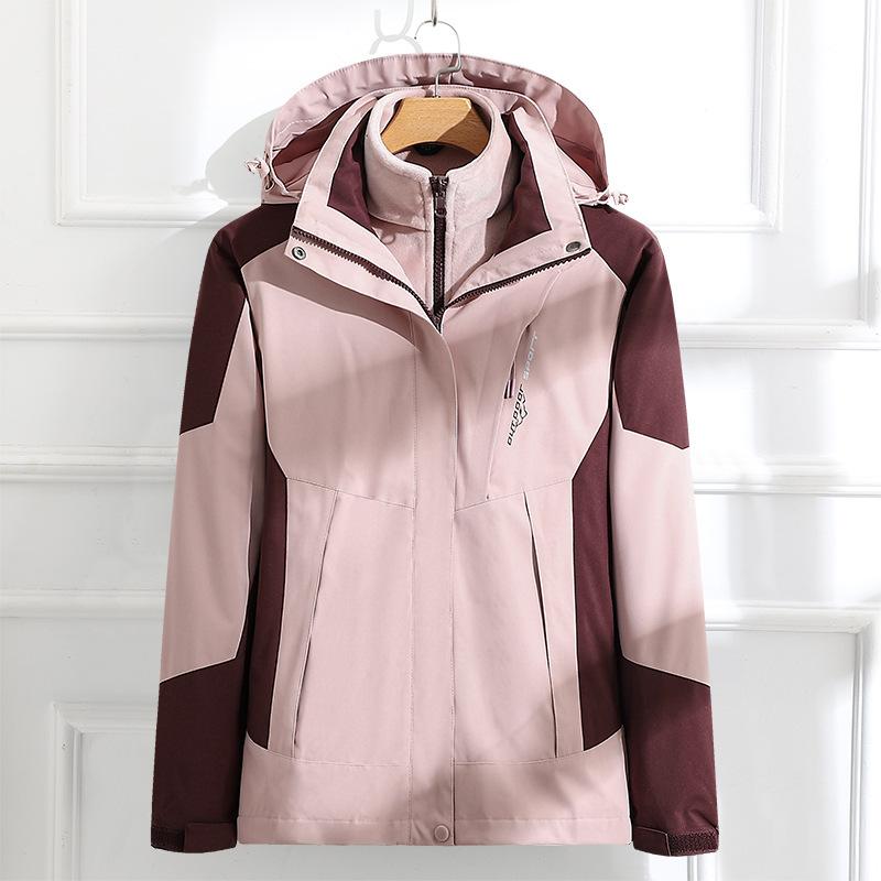 Jacket Three-in-one Detachable Two-piece Set Women's Outdoor Mountaineering Clothing Windproof and Waterproof Autumn and Winter Hidden Jacket