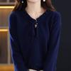 Sweater for Women Autumn Winter Thickened  Warm Knitted Stretchy Long Sleeve Oversize V-neck Tops
