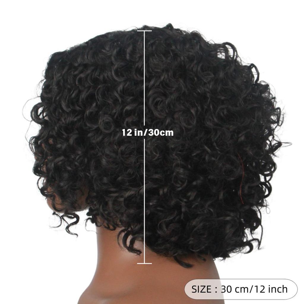 Black African Roll Short Chemical Fiber Synthetic Wig Holiday Party Birthday Party Daily Ware