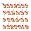 Christmas Tree Gingerbread Letter Ornaments 2D Flat Acrylic Ornaments, Pendant with Santa Claus, Personalized Alphabet Keepsake for Friends