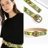 Antieke Metalen Gesp Canvas Tailleband Pin Gesp Boho Tailleband Bloemenprint Riem Voor Vrouwen