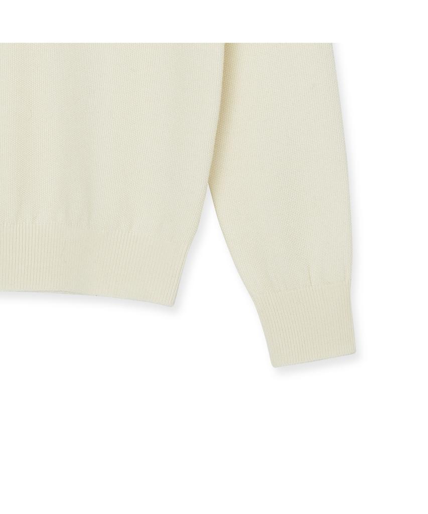 IOLO Wool Textured Crew Neck_Ivory