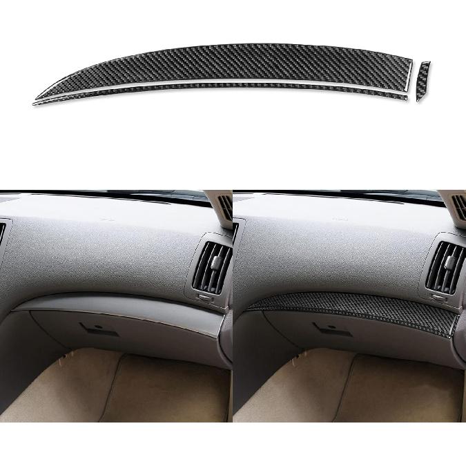NVCNX Real Carbon Fiber Compatible with Infiniti G35 G37 X S 2007 2008 2009 2010 Sedan Coupe Convertible Car Accessories Interior Trim Dash CD AC