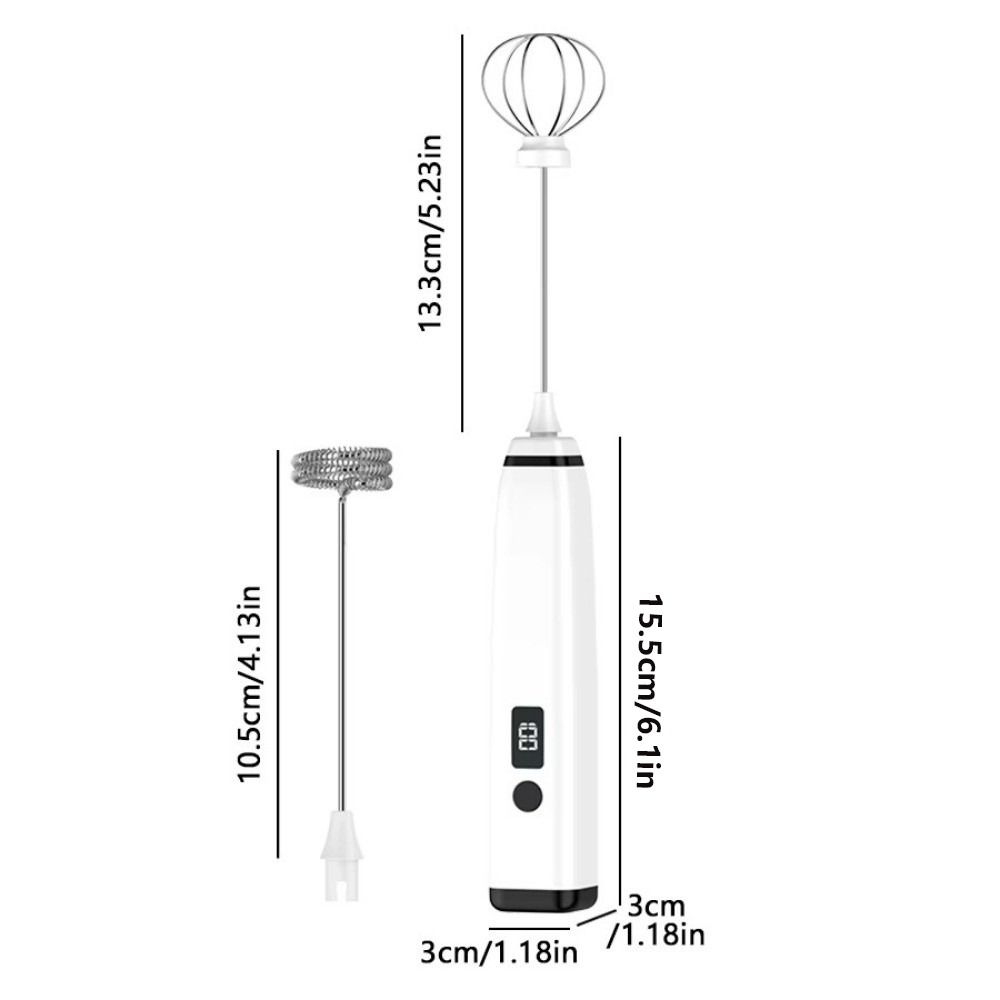 Digital Display Electric Milk Frother Wireless Milk Foam Maker Manual Cream Blender  Baking