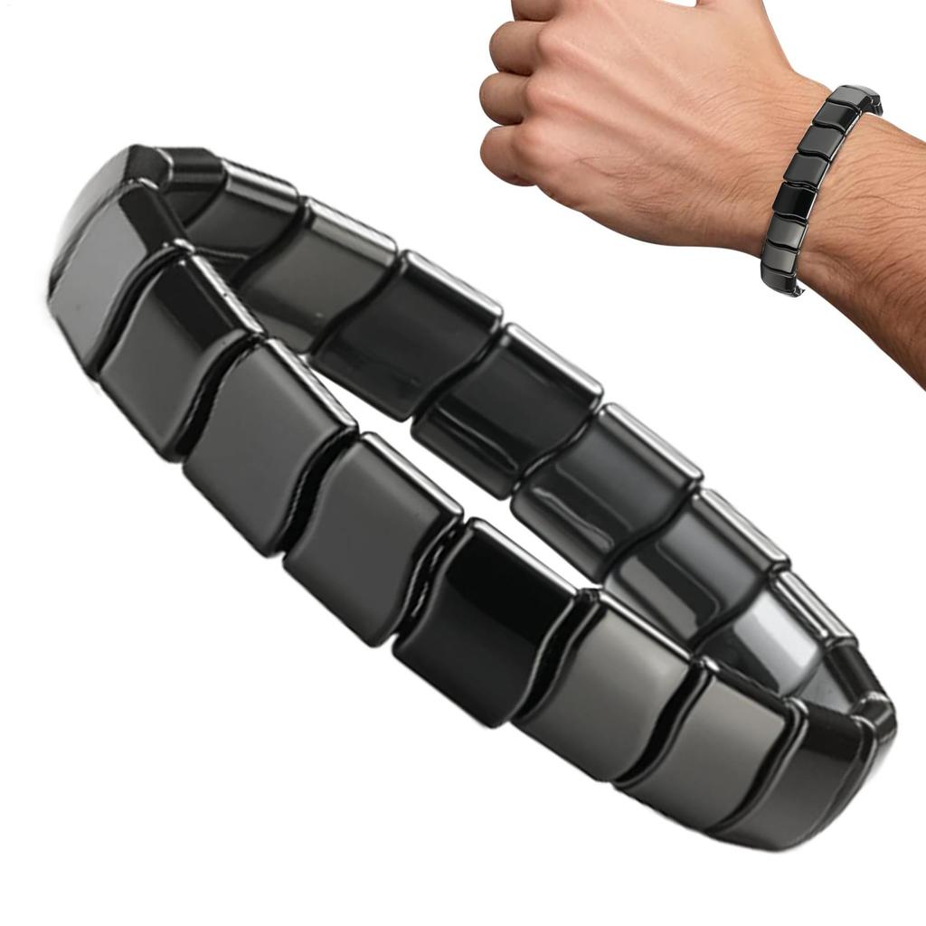 Hämatit Armband Herren Natürliche Mode Accessoires Beruhigender Schmuck Armband für Herren Väter Arbeit Büro Studium Tägliche Sportarten