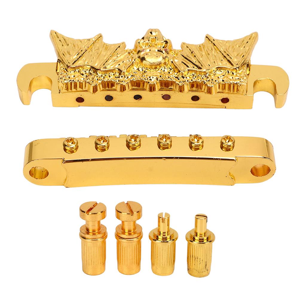 Guitar Bridge Tailpiece Roller Saddle Height Adjustable Beautiful Gold Roller Saddle Bridge