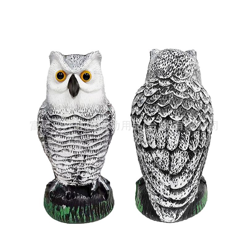 Garden Owl Bird Repellent Ornament - Realistic Head-Turning Design for Outdoor Decoration
