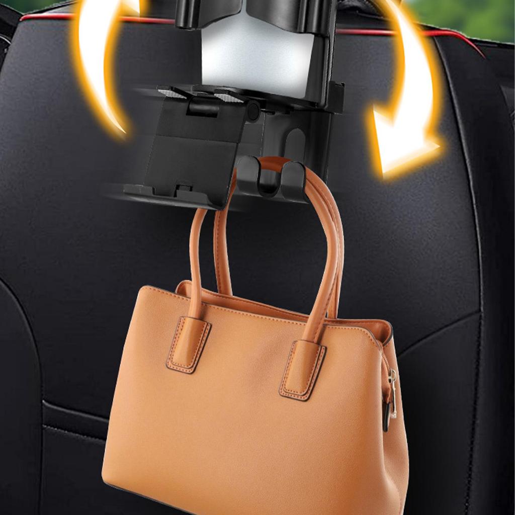 Back Seat Cup Holder Car Seat Headrest Hooks with Foldable Phone Holder Anti-Slip Organizer Storage for Commute Daily Drive Road