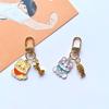 Japanese Style Cute Cat & Puppy Drip Oil Keychain - Cartoon Alloy Pendant Bag Charm