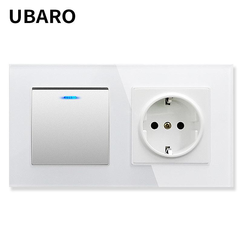 Wall Switch and Power Socket Combination One Gang Single Control Switch with Integrated Electrical Outlet Suitable for Home and Office Installation
