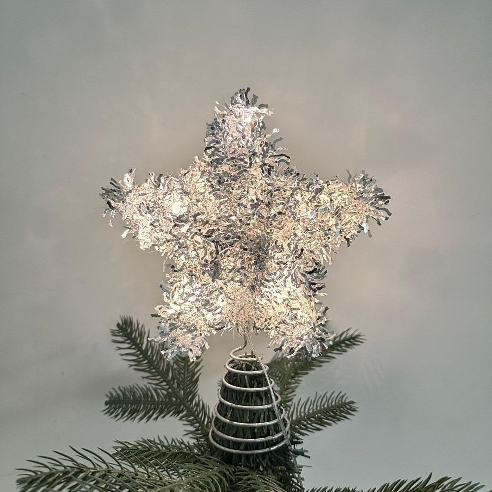 Hollow Christmas Trees Topper 3D Star Glowing Tree Topper Creative Xmas Tree Ornament