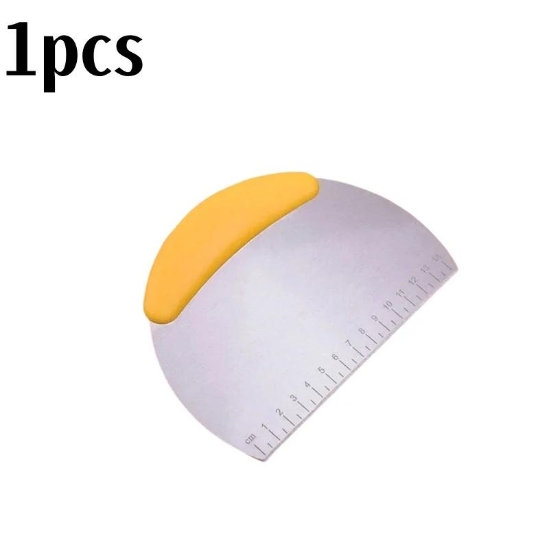 

Stainless Steel Pastry Cutter Dough Scraper Pizza Chopper with Ergonomic Handle Kitchen Baking Tools for Flour Scale Dough 1PCS жовтий