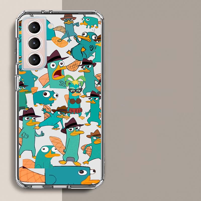 Cartoon Perry The Platypus Phone Case For Samsung Galaxy S25 Edge S24 S23 FE S21 S20 S10 Plus S22 S26 Ultra Cover Clear Cases TP