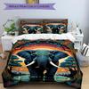 3pcs Elephant Art Print Duvet Cover Set -Includes 1 Duvet Cover and 2 Pillowcases, No Quilt Core, All-Season Home Decor  yy251111128