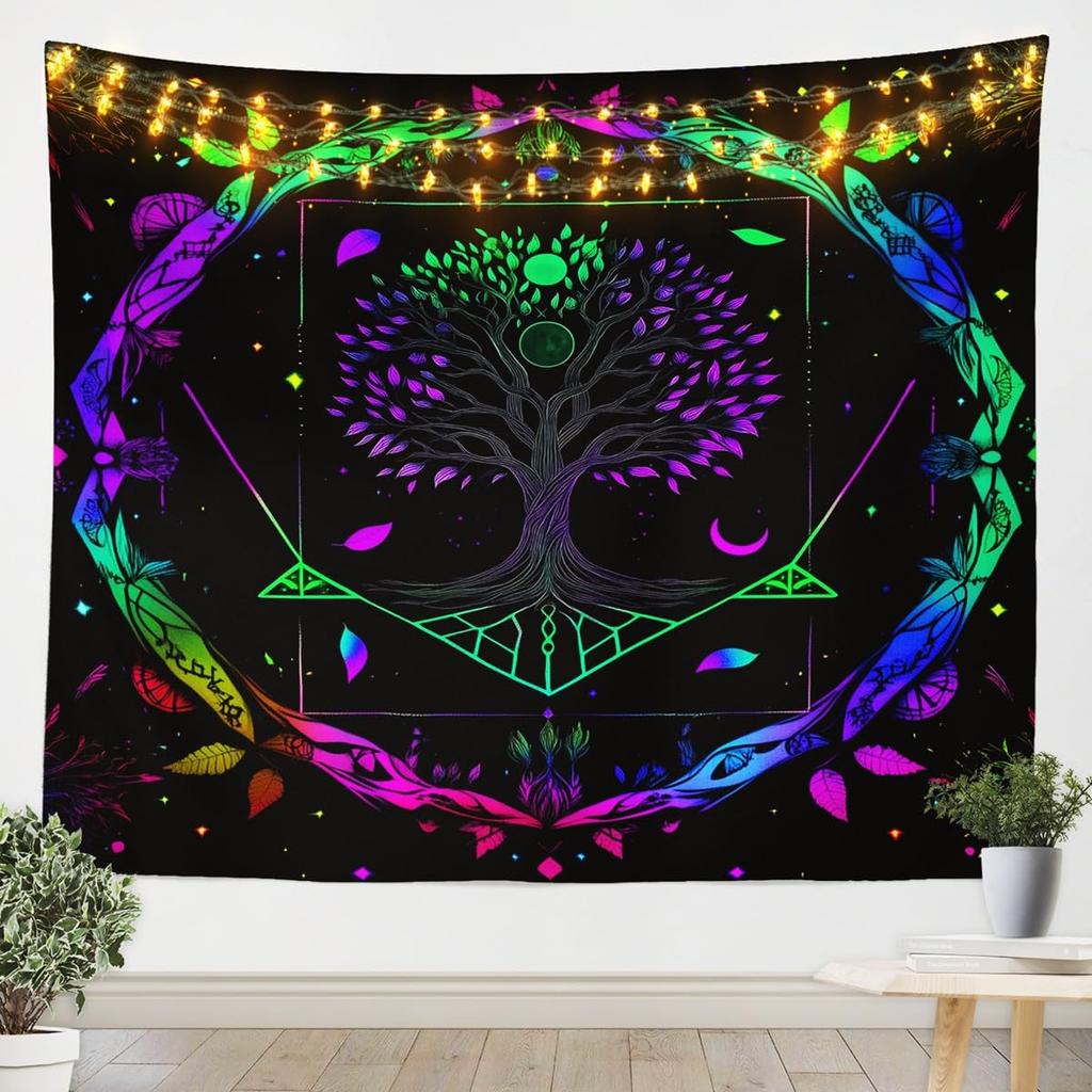 Chinese Dragon Tapestry, Black Dragon with Red Peony and Butterfly Print Wall Hanging for Bedroom, Living Room Decor