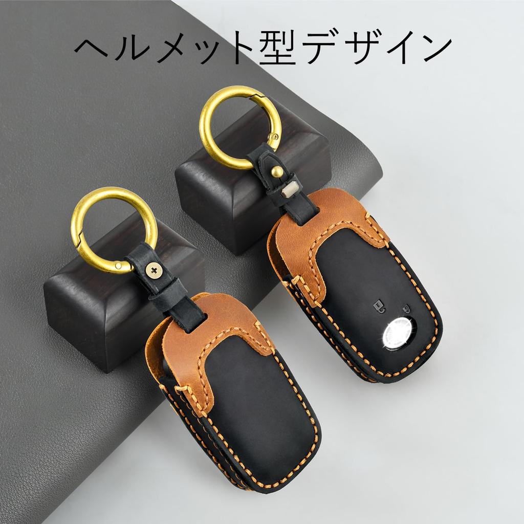 OFFCURVE Smart Key Case for Daihatsu Toyota Cars, Genuine Leather, Compatible with 2 Buttons,