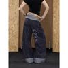 American Style Polka Dot Embroidered Wide Leg Jeans Men Women Casual All-match Long Pants