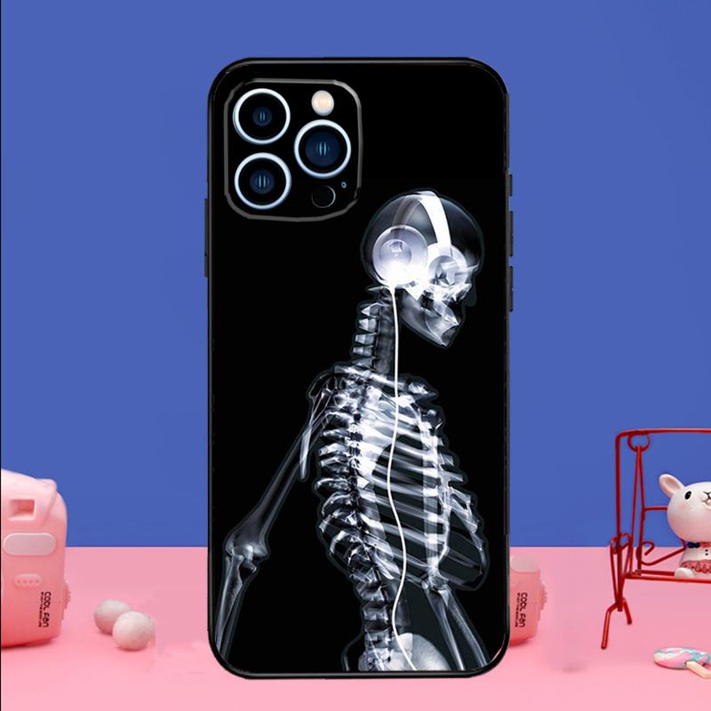 xray art aesthetic Skull Phone Case For iPhone 16 15 14 13 12 11 17 Pro Max Plus 12 13 mini 16e 17 Air Bumper Cover