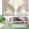 1 Elegant Angel Wing Wall Art Piece - High-quality Polyester Fiber, White and Gold Accents, Perfect for Christmas Decoration