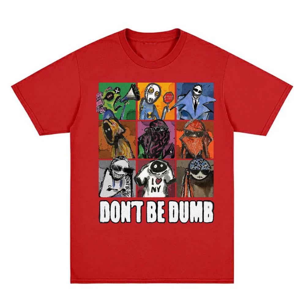 album DONT BE DUMB T-shirt Graphic Printing Hip Hop 100Cotton Tee-shirt Short Sleeve Fashion Tshirt Unisex Clothes High Quality XS красный 1490₽