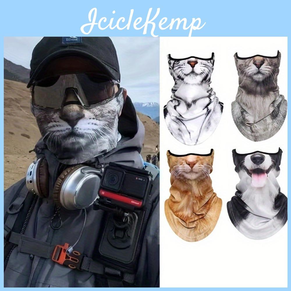 Cat Design 3d Animal Summer Full Face Neck Protector Sun Shield Breathable Quick Dry Polyester Helmet Liner For Outdoor Cycling
