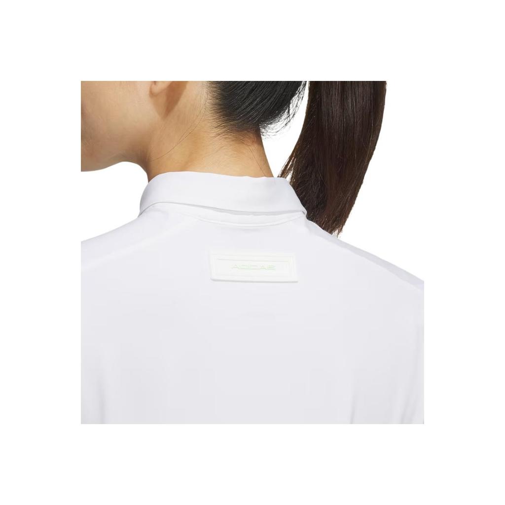 Adidas Aeroready Soft Comfortable Moisture-Wicking Long Sleeve Polo Shirt Women tops White IN6569