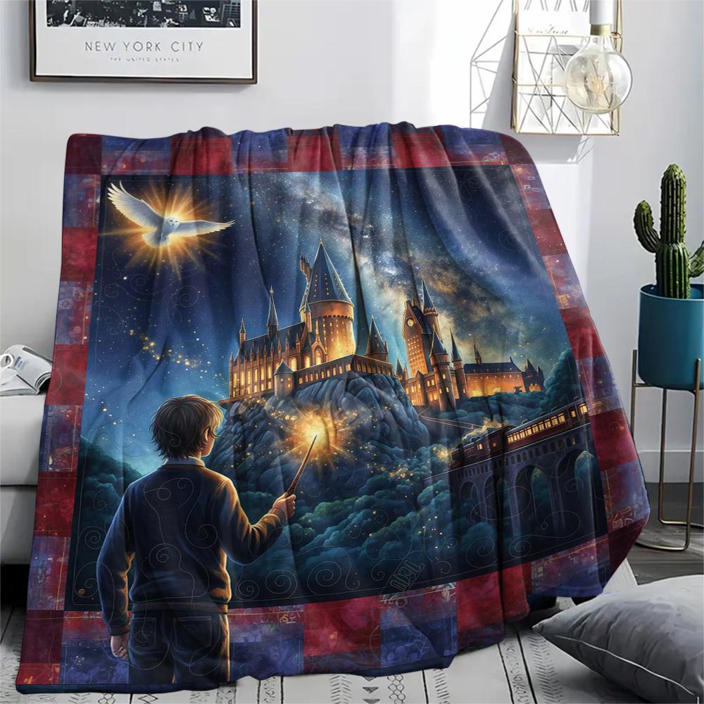 1Pc Cartoon Print Flannel Blanket, High Quality Comfortable for All Seasons, Home Decor, Warmth and Comfort, Perfect for Christmas Birthday Gift