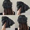 Polka Retro Dot Mesh  Big Bow Hair Clip for Woman Elegant Temperament Back of The Head Grab Clip Fashion Girl Hair Clamp