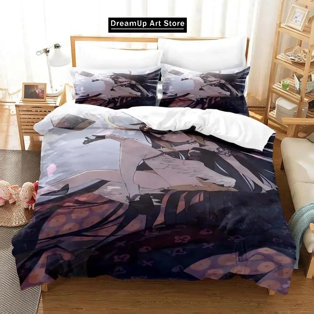 3D Print Fashion Anime Ninomae Ina'nis-in Bedding Set Boys Girls Twin Queen Full Size Duvet Cover Pillowcase Bed Adult Bedroom
