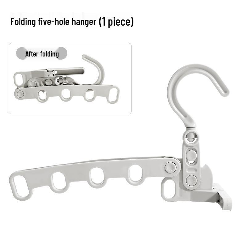 

Компактная складная вешалка для одежды: Конструкция с 5 отверстиями для путешествий, командировок и общежитий - Решение для сушки в любое время года Single