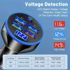 250W 5 Ports USB C Car Charger Fast Charging  Auto Phone Adapter in Car with Voltage Display For iPhone Samsung Huawei Xiaomi