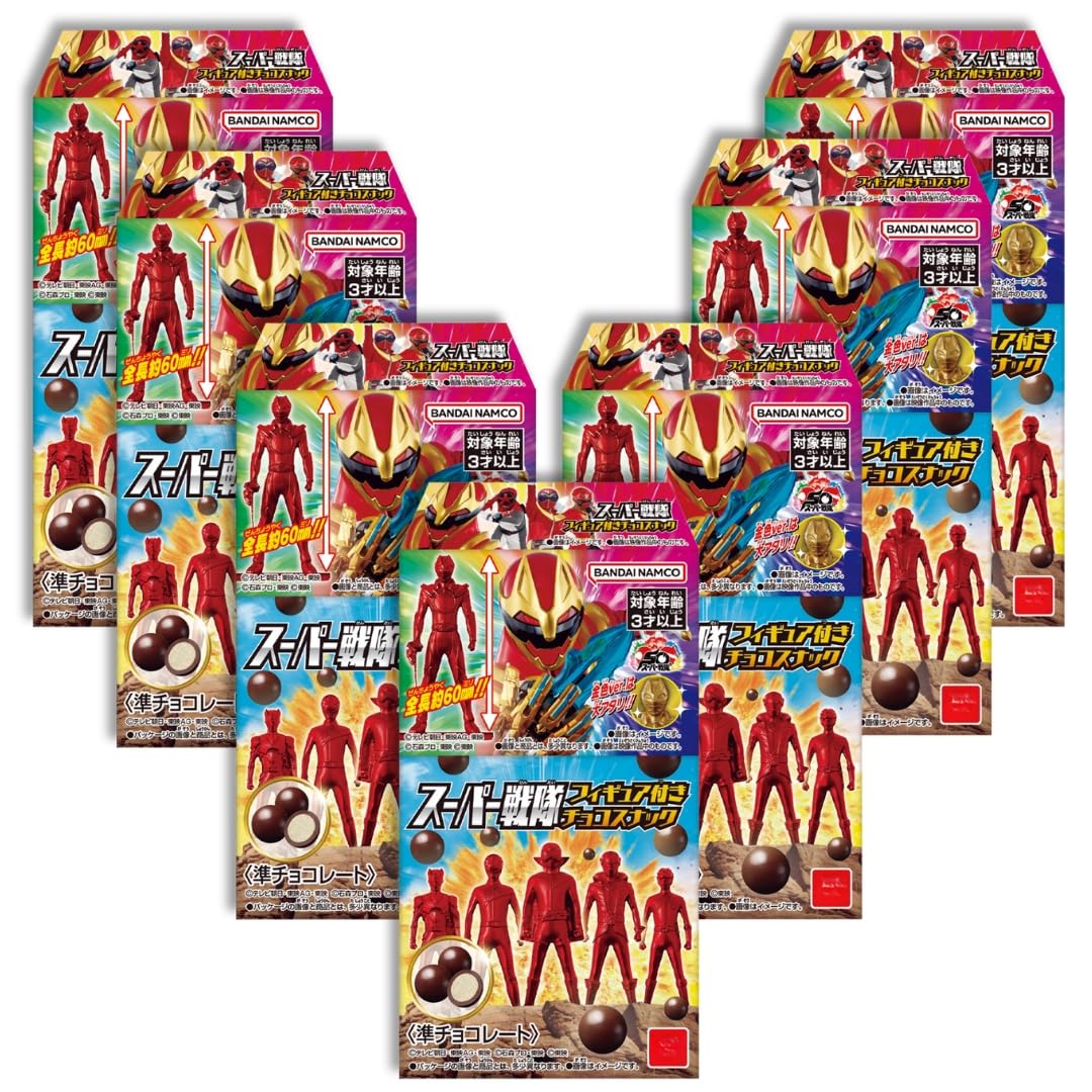 

штучные продажи Шоколадные снеки с фигурками Super Sentai продаются коробкой по 14 штук [7 отдельно] (7 штук) Не кусочки.