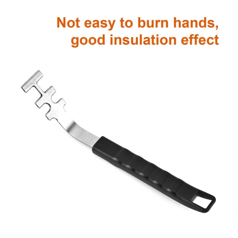 Edelstahl Grills Rost Griff BBQ Grills Griff Hitzebeständig Kochrostheber Camping Grills Werkzeug Langlebig