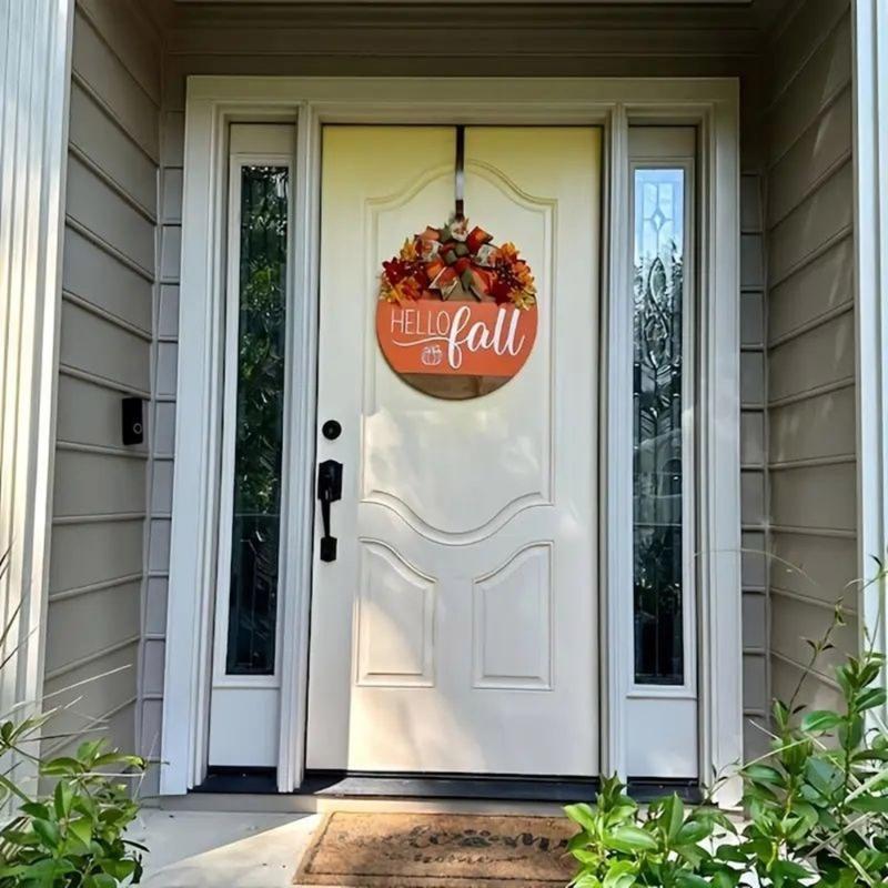 Handcrafted Wooden Welcome Wall Plaque Greeting Sign 30cm Door Hanger For Autumn Decorations Indoor Outdoor Use