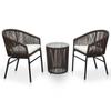Day and Night - Day and Night Garden Table and Chairs Set 3 Pieces and Brown PE Rattan Cushions