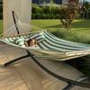 Large two-person garden hammock swing with spreader bars boho 150x200 with pillow